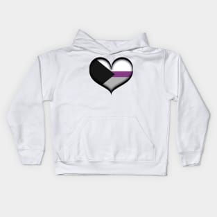 Large Vector Heart in Demisexual Pride Flag Colors Kids Hoodie